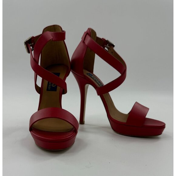 Polo Ralph Lauren Shoes - Polo Ralph Lauren Women's Red Strappy High Heel Sandals Size 36.5